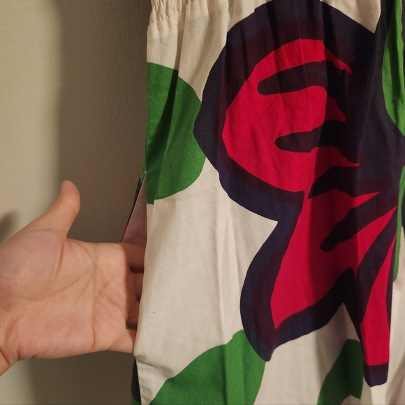 ANTHROPOLOGIE x MARIMEKKO Floral Smocked Mini Dress Scandi Art Boho 4 Pockets! - Picture 5 of 8